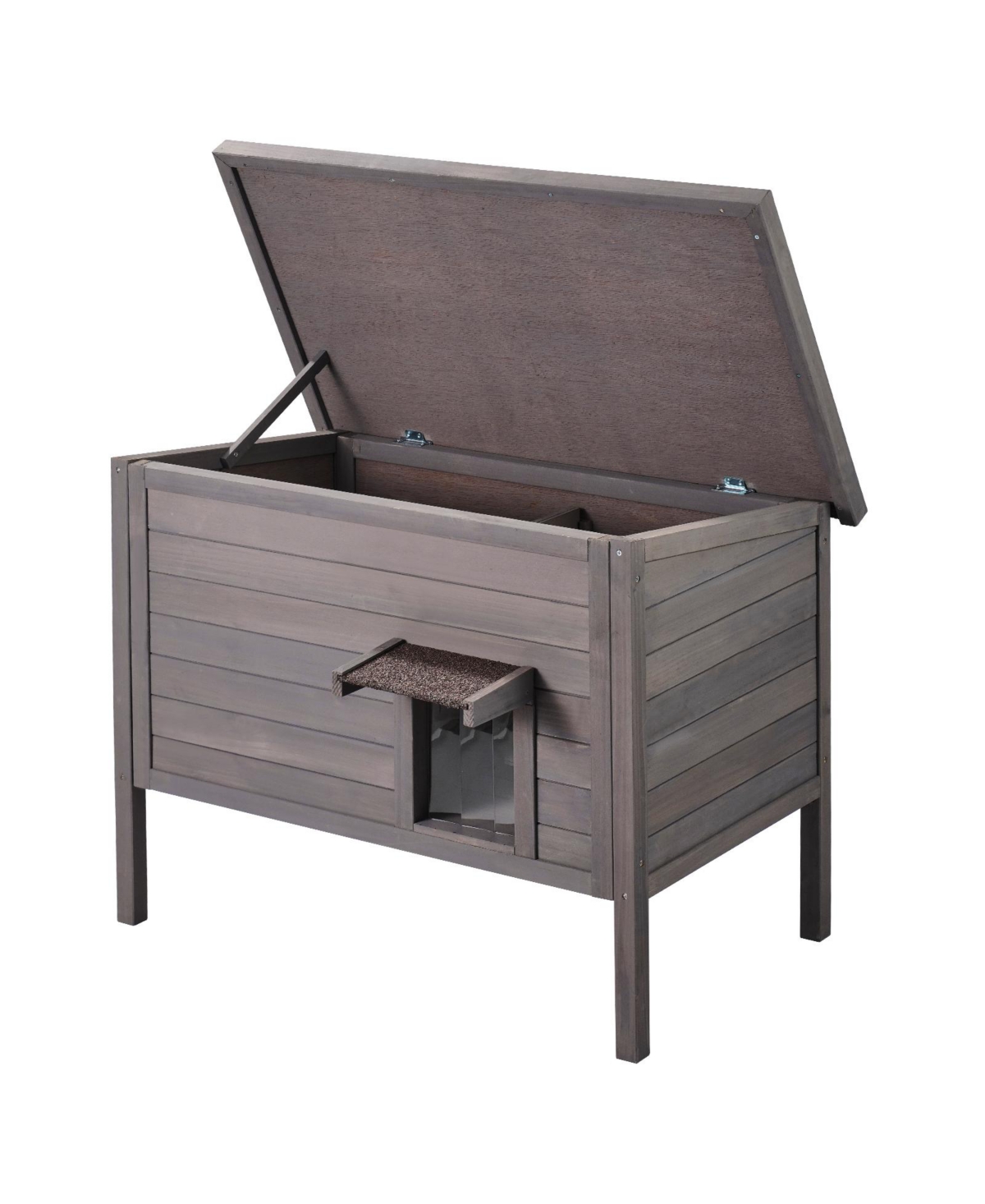 Aostirmotor Outdoor Cat House: Insulated Wooden Shelter with Sloped Roof & Pvc Door Flaps for Feral & Stray Cats