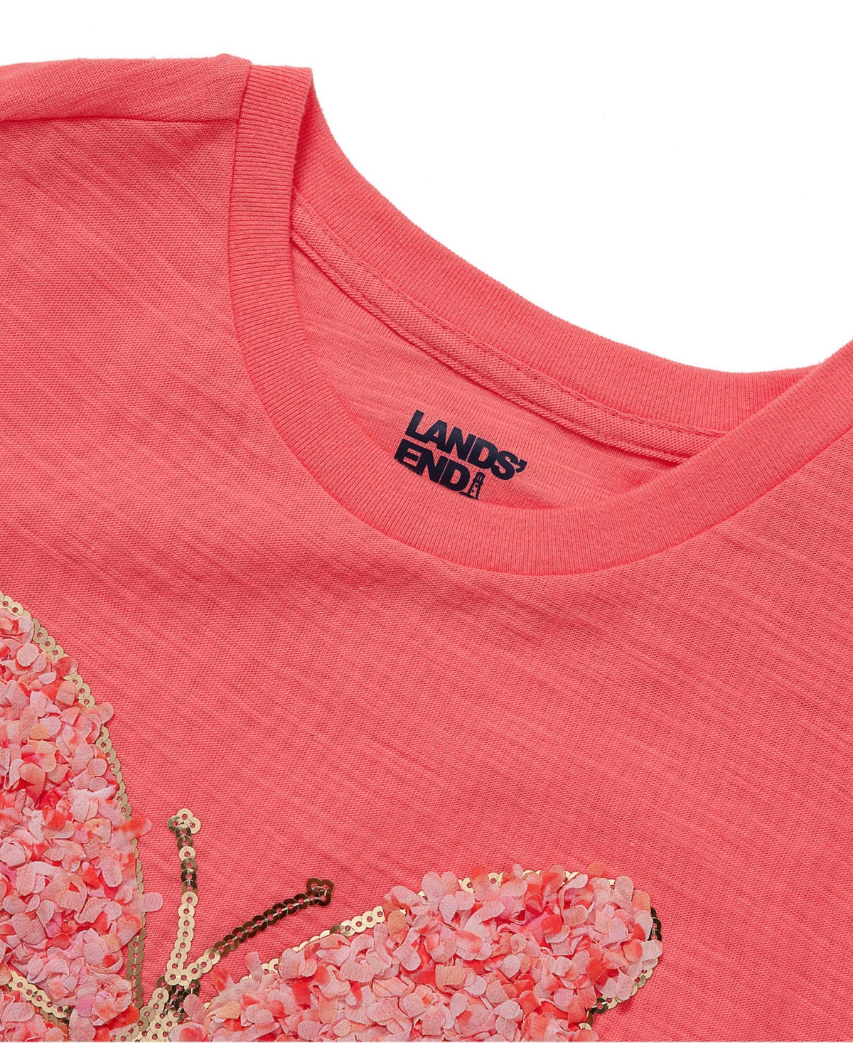 Lands' End Girls Short Sleeve Ruffle Tee