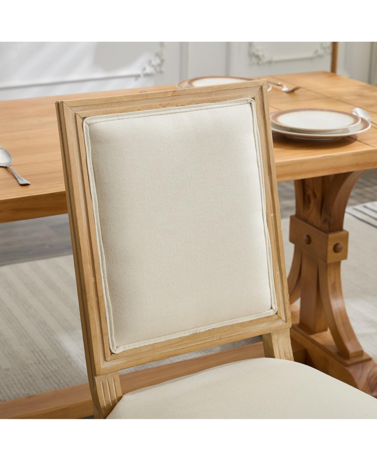 Boyel Living Set of 2 Classic Dining Chairs Decor with Soft Foam Seat and Solid Wood Frame
