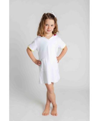 Big Girls Terry Coverup With Pom Poms