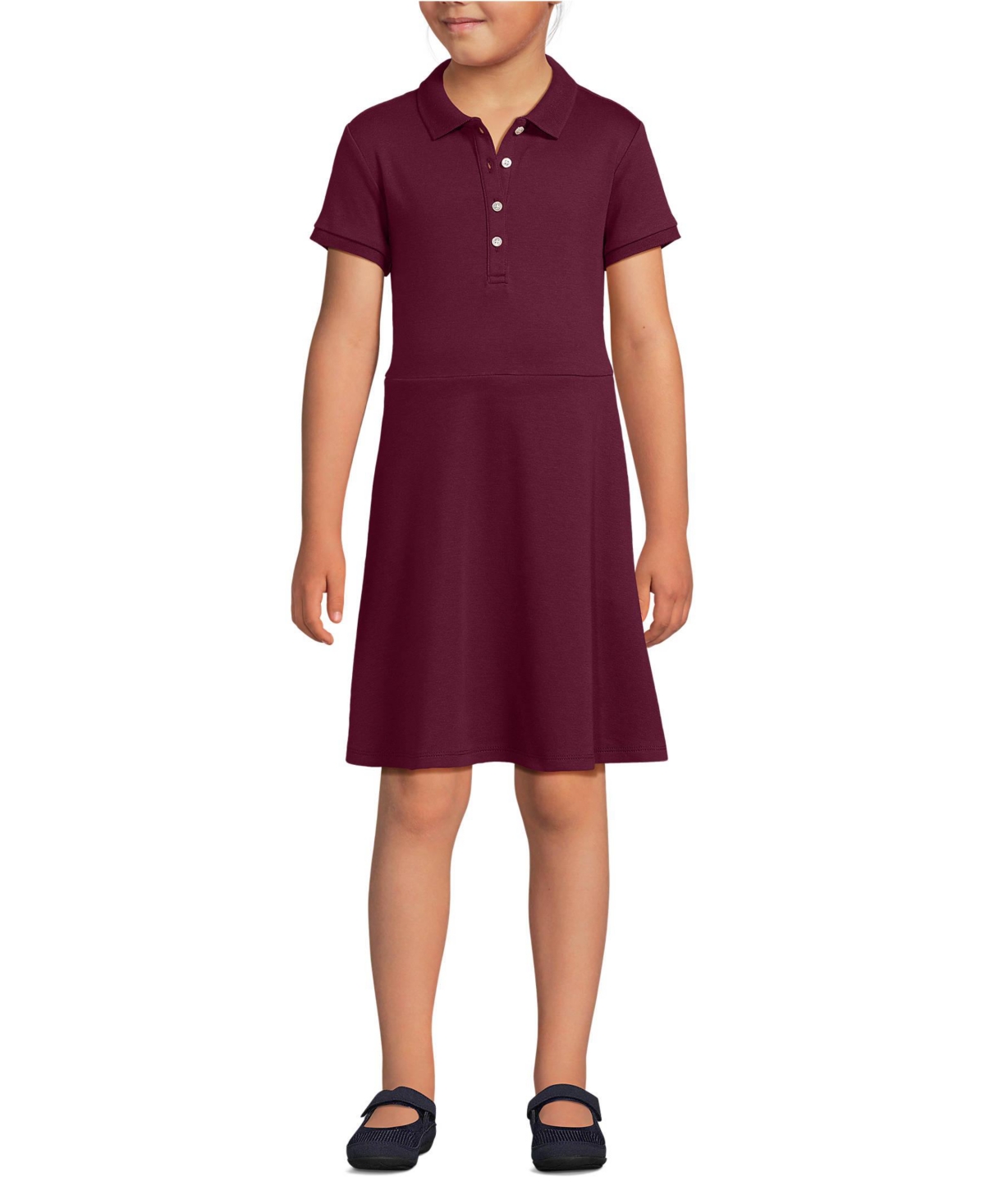 Lands' End Big Girls Short Sleeve Interlock Polo Dress