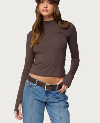 Women's Binta Mock Neck Long Sleeve Top