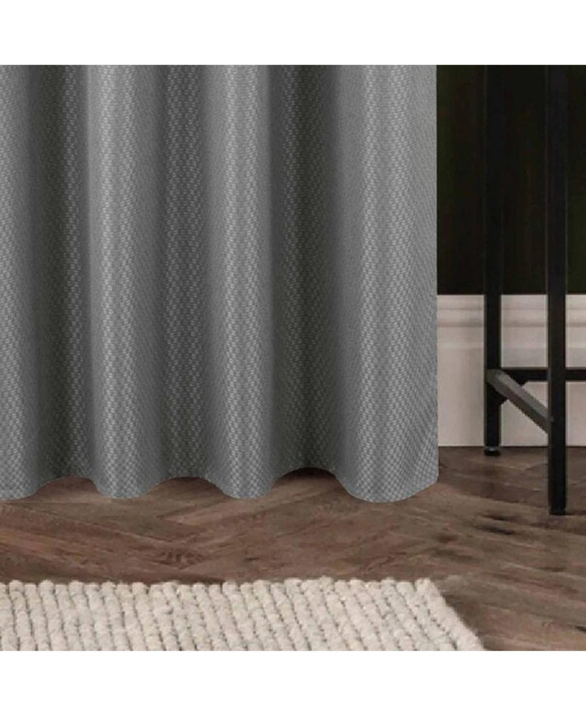 Olivia Gray 100% Polyester 250 Gsm Basket Weave Ian Luxury Jacquard Blackout Grommet Curtain Panel 54" x 84