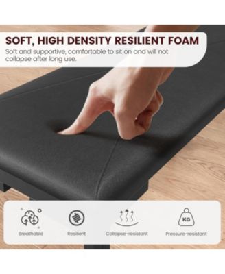 Dining Table Set for 4, 3Pcs Kitchen Table with 2 Benches 43.3" Farmhouse Breakfast Table with Metal Frame for Small Space