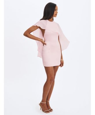 Women's Umeko Tulip Pink Asymmetrical Cape Mini Dress