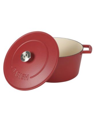 6 Qt Round Matte Enamel  Cast Iron Dutch Oven Pot With Lid - Red