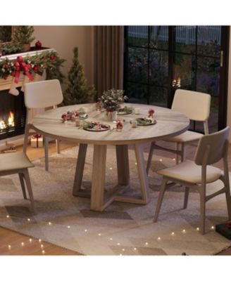 Round Dining Table – 47-inch Kitchen and Dining Room Table, Perfect for Modern Dining Spaces.