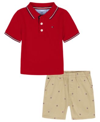 Boys' 2T-7 Short-Sleeve Polo Shirt & Logo-Print Shorts, 2-Piece Set