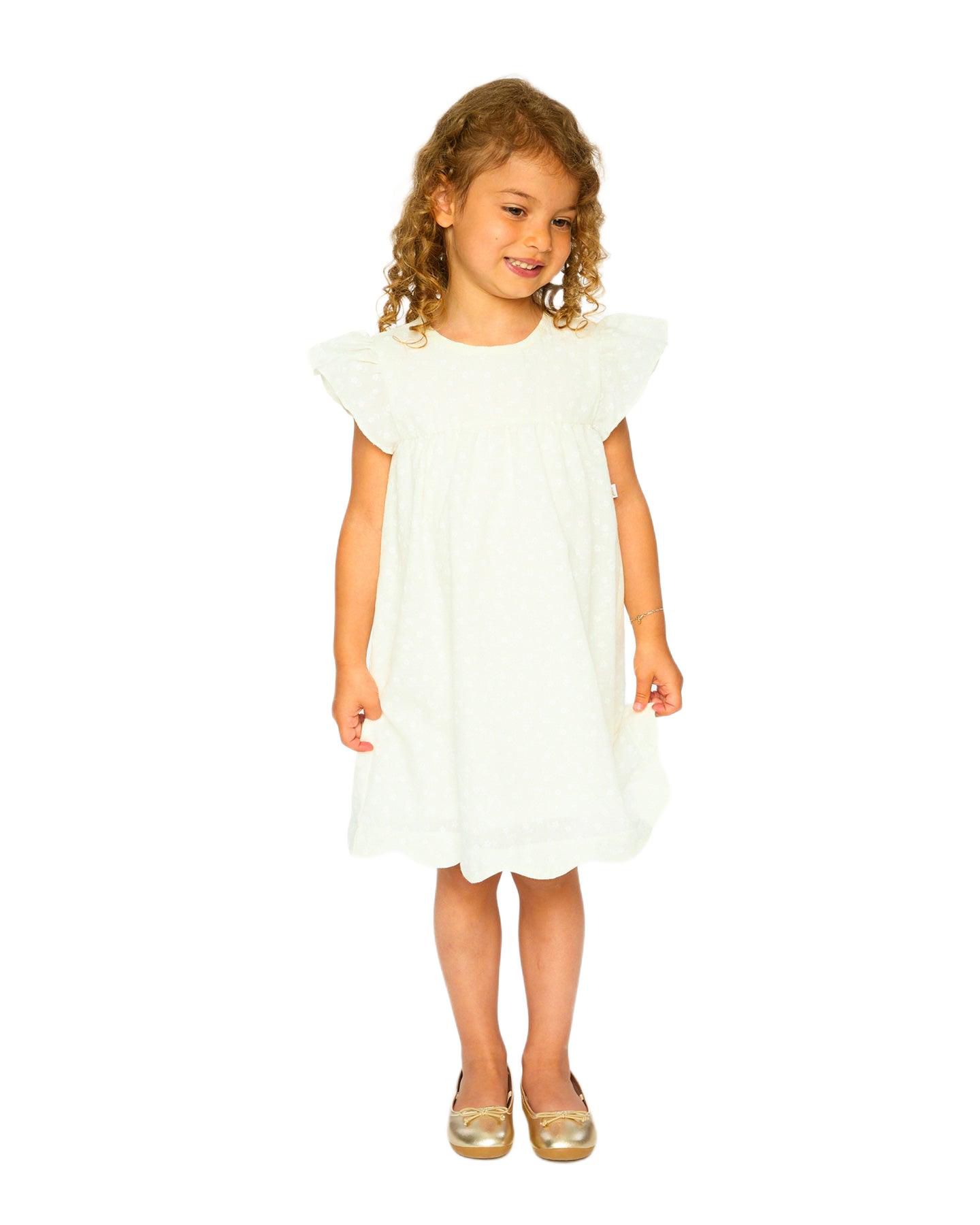 Платье Deux par Deux Printed Poplin Dress Off для девочек, цвет: Молочно-белый — фото 2