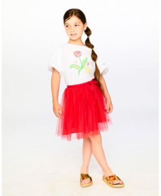 Big Girls Mesh and Eyelet Skirt.