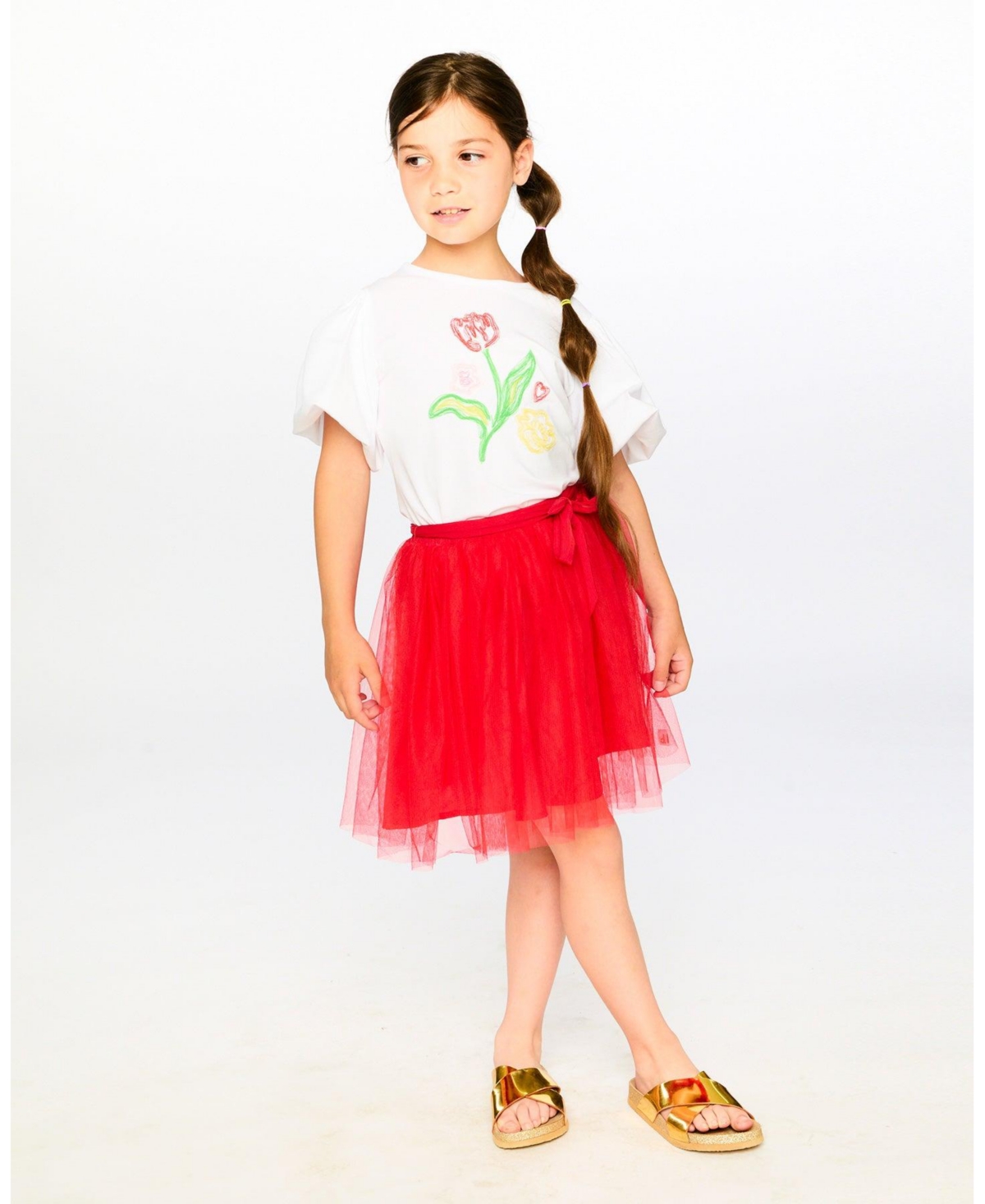 Deux par Big Girls Mesh and Eyelet Skirt.