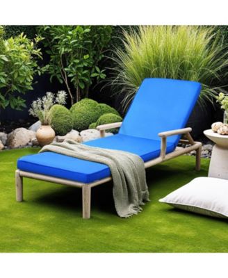 Chaise Lounge Cushion, Waterproof Fade-Resistant Outdoor Replacement Sun Lounger Cushion with Ties
