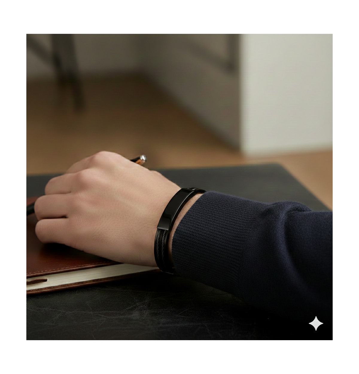 Metallo Stainless Steel, Silicone Id Bar Bracelet