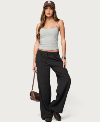 Women's Striped Henley Tank Top