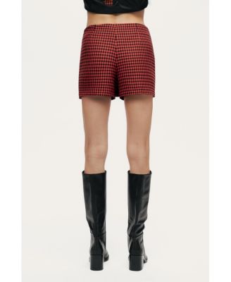 Women's Checked High-Rise Mini Skort
