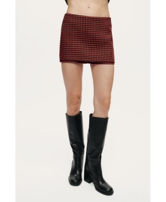 Women's Checked High-Rise Mini Skort