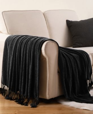 Fringe Tassels Chenille Throw, 50" x 60"