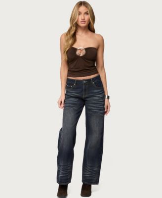 Women's Oriella Abstract Ring Cutout Top