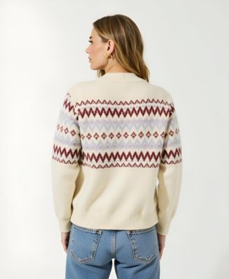 Women's Fair Isle Zip-Front Cardigan