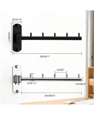 Pack of 2 Swing Wall Hanger Rack, Stainless Steel, Heavy Duty,Space-saving