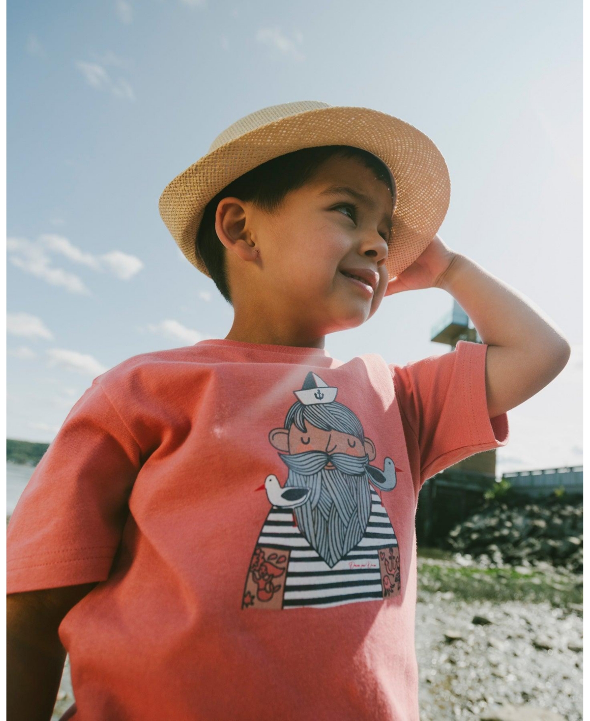 Deux par Deux Big Boys Cotton Short Sleeve T-Shirt Brick