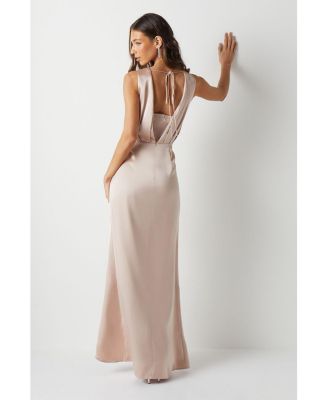 Women's Ruched Satin Bridesmaid Dress