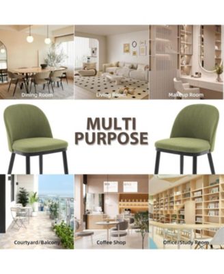 Upholstered Dining Chairs Set of 4, Modern Fabric Dinner Chairs with Wood Legs, Large Dining Room Kitchen Chairs