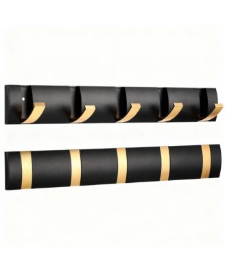 5-Drawer Retractable Aluminum Wall Hanger for Coats, Hats, Scarves