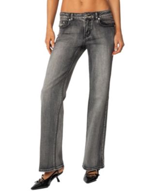 Women's Boot Cut Washed Low Rise Jeans
