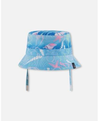 Baby Girls Beach Hat Shell Print