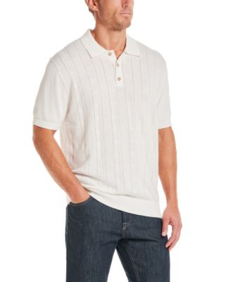Men's Regular-Fit Pointelle Sweater-Knit Polo Shirt 