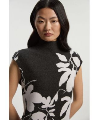 Women's Jacquard Floral Knitted Maxi Dress