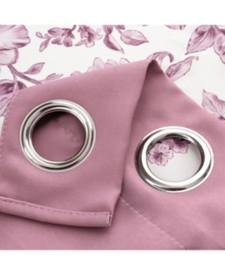 100% Polyester 190 GSM Eloise Reversible Blackout Grommet Curtain Panel 54" x 90" Purple