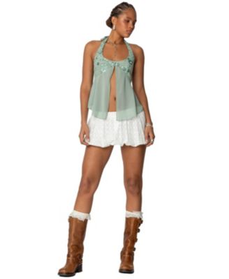 Women's Livvie Eyelet Bubble Mini Skirt