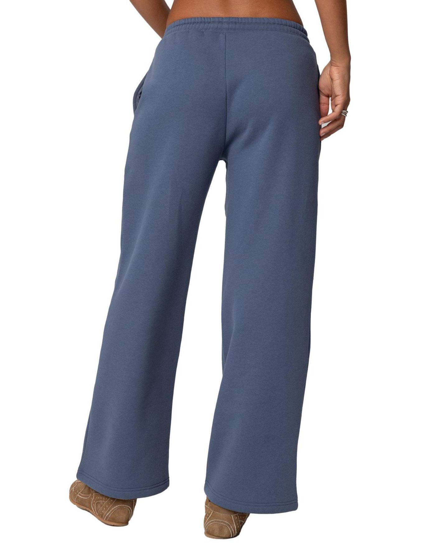 Женские брюки Edikted Ny Wide Leg Sweatpants, цвет: Синий — фото 2