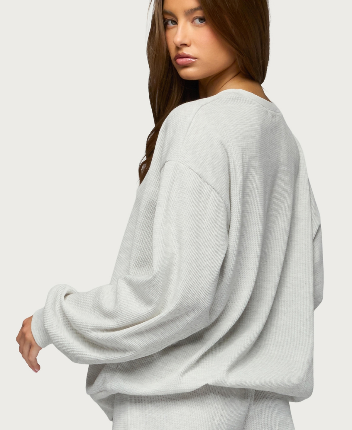 Edikted Women's Baila Waffle Henley Top