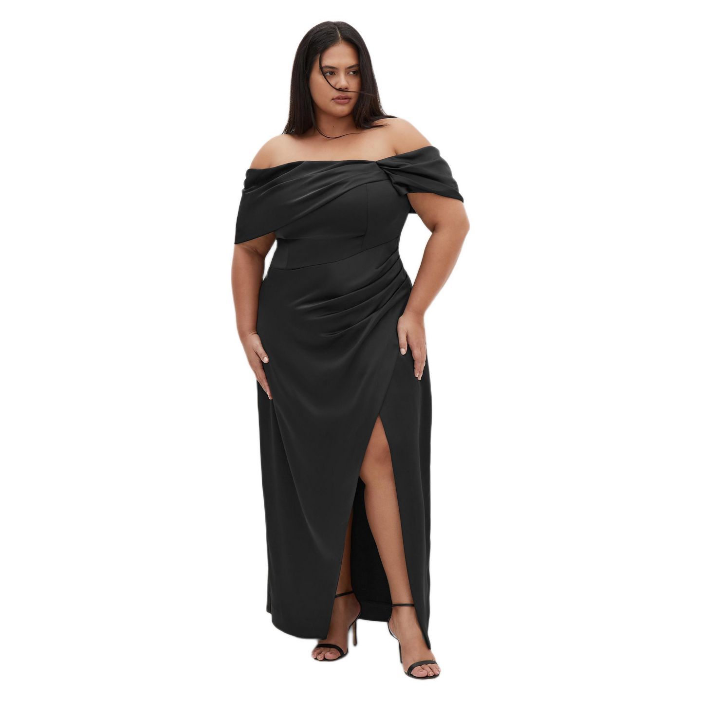 Женское платье CITY CHIC Paloma Off Shoulder Maxi, цвет: Чёрный — фото 1