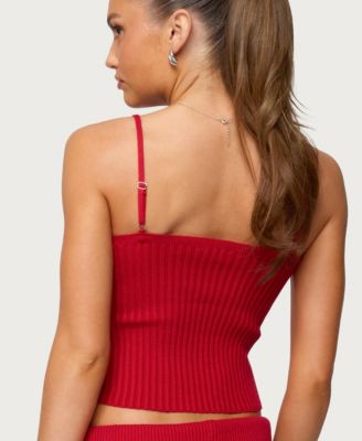 Women's Adannah Tie Ribbed Knit Tank Top