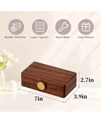 Solid Wood Travel Organizer Box: Compact, Brass Lock, Premium Material