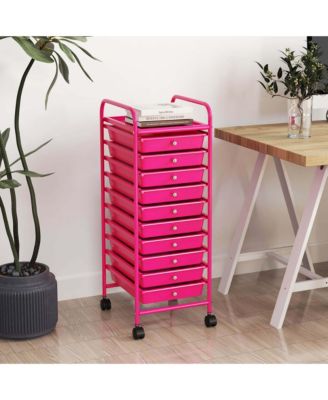 10 Drawer Rolling Storage Cart Scrapbook Paper Office School Organizer
