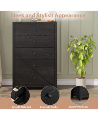 5 Drawer Dresser for Bedroom – Modern Simply Chest of Drawers, Wood Storage Dresser with Deep Drawers for Living Room, Hallway, Entryway