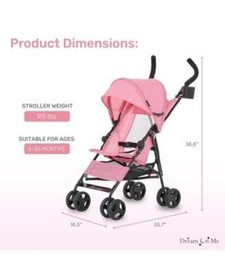 Toddler Rover Stroller: Lightweight, compact travel umbrella stroller. One-hand fold, lockable rear wheels, adjustable canopy, & 3-point harness.