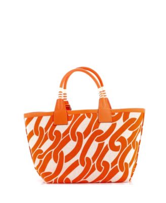 25 Sac Steeple Tote Printed Toile with Leather
