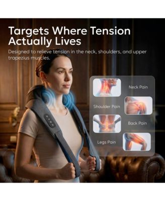 Wave Heated Neck & Back Massager with Heat, Cordless and Hands-Free