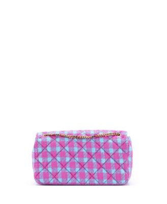 East West Medusa Icon Chain Flap Bag Quilted Tweed