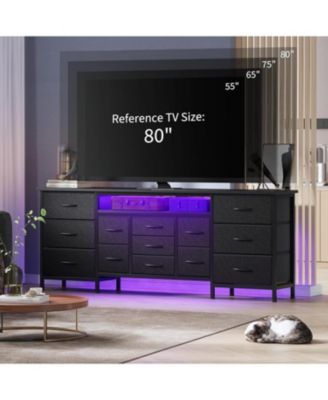 70 Inch TV Stand with Drawers and Outlet, Long Entertainment Center for 65 75 80 Inch TV