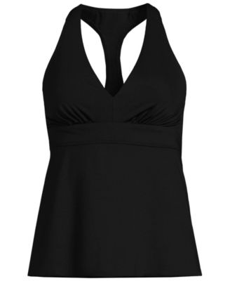 Plus Size V-Neck Racerback Flutter Tankini Top
