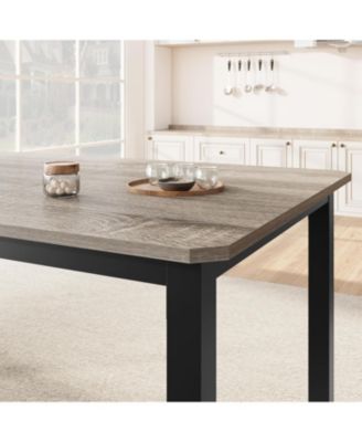 Industrial Long Dining Table for 6–8 People, 78.7 Inch Wooden Kitchen Table with Sturdy Metal Frame