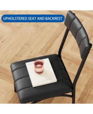 4Pcs Dining Set for 4 with Table, 2 Chairs & Upholstered Bench, Rectangular Wood Kitchen Table for Small Spaces