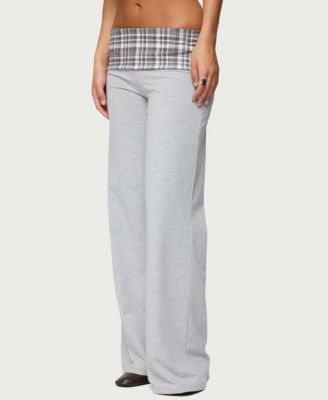 Women's Kimmy Plaid Foldover Waist Pants